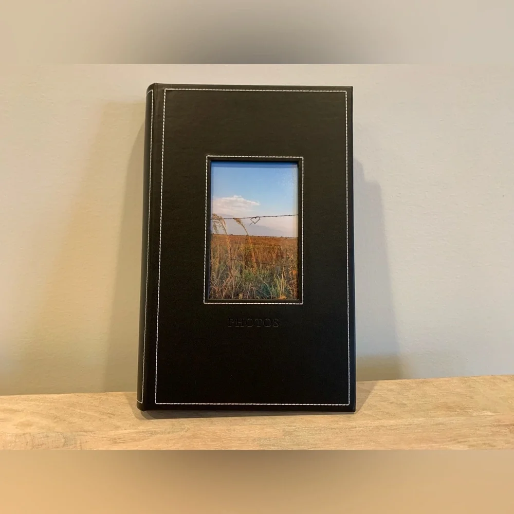 Black Faux Leather Photo Album, Holds 300 4x6 Photos - Picture 4 of 6